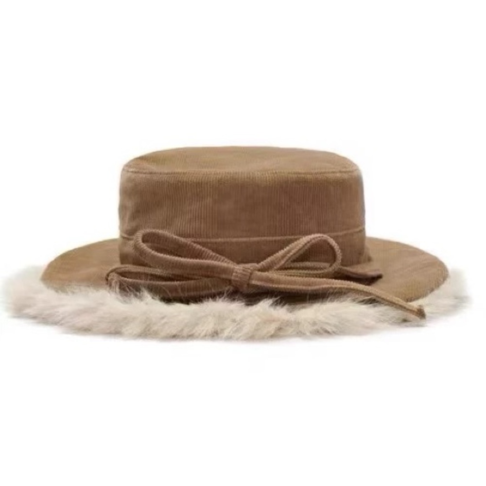 Faux Fur Beret and Sunglasses Set